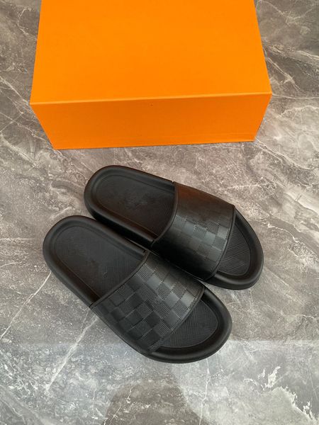 

luxury orans slides designer sandals with box womens summer beach slippers genuine leather flat slide party wedding flip flops sandal 0725, Black