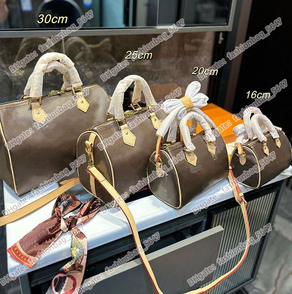 

speedy bag woman handbags designers shoulder bag brand leather crossbody bags for women luxury pillow handbag 4 sizes lady zippy brown flowe