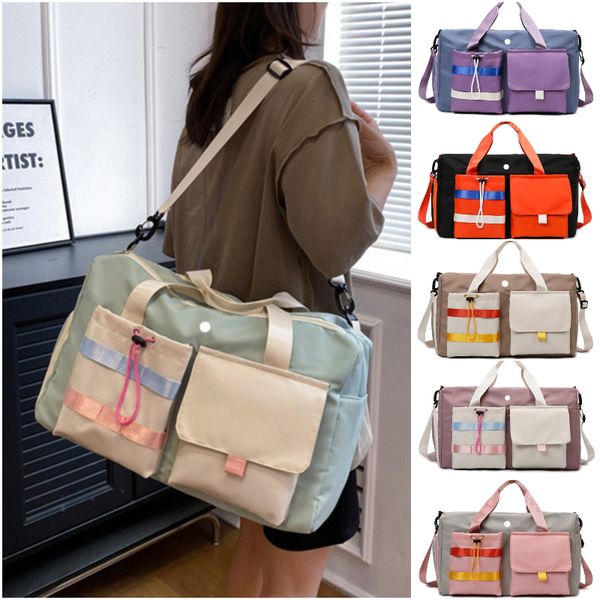 

ll-619 womens yoga handbags travel beach duffel bags shoulder bags waterproof gym fitness exercise cross body training bags dry wet separati
