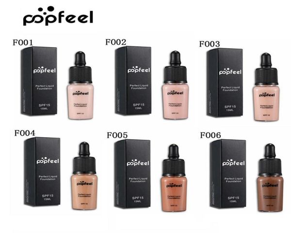 

popfeel perfect liquid foundation 15ml beautiful cosmetics makeup 6 colors brighten concealer foundations ship5667845