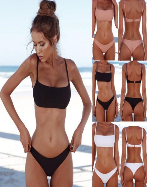 

new solid bikini twopiece swimwear women swimming suit fashion plus size xl sets swimsuit bathing suit female biquini8139103