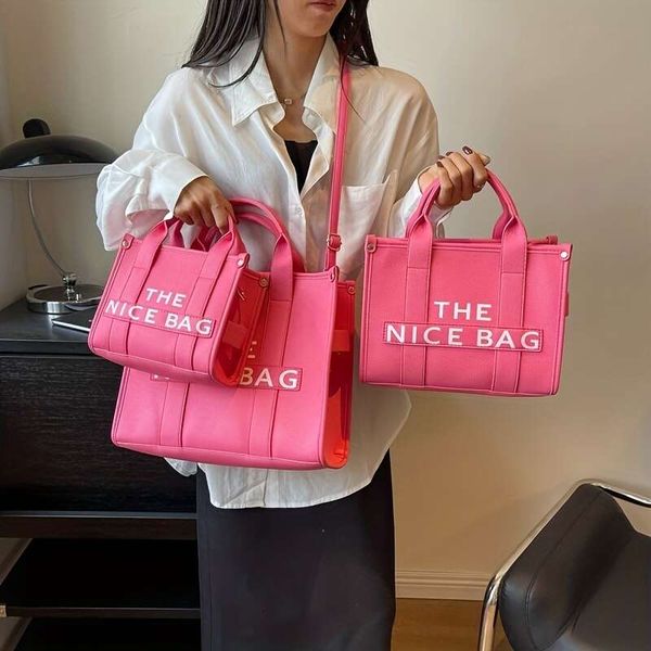 

stylish letter print tote bag, satchel bag for work, trendy all-match shoulder bag