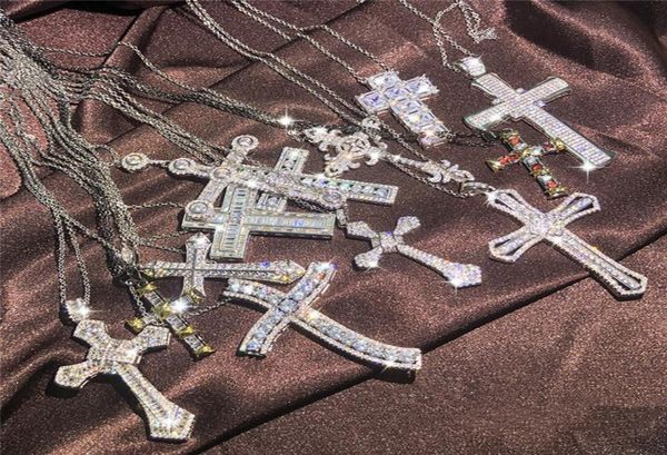 

new fashion men women necklace 18k white gold plated sparkle cz pendant necklace for men women nice gift5746759, Silver