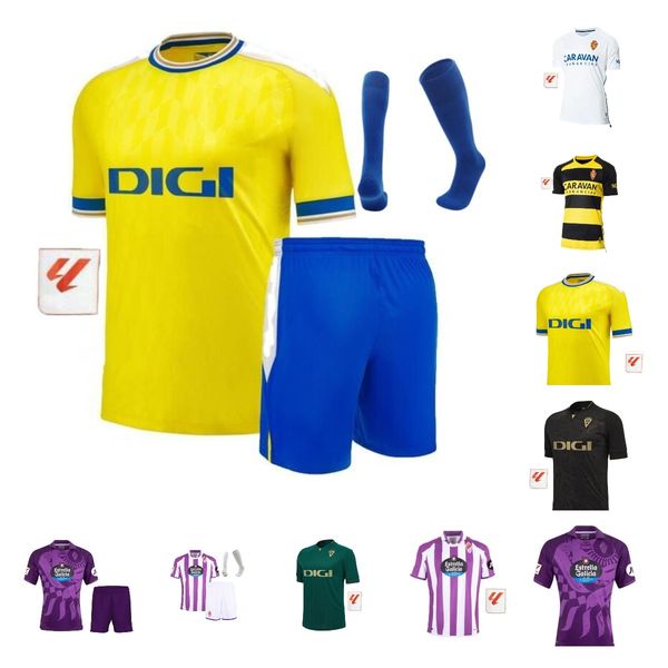 

2023 2024 cadiz fc soccer jerseys real zaragoza negredo camisetas de futbol lozano alex bodiger juan valladolid 23 24 men kids t.bongonda so, Black;yellow