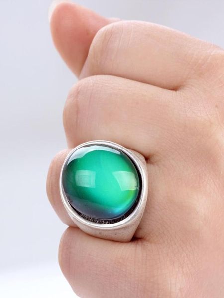 

latest antique silver plated finger ring designs for women color change mood rings jewelry mjrs0247904395, Golden;silver