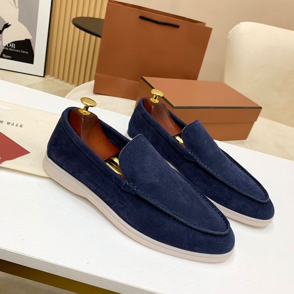 

designer couple shoes decoration suede slip-on shoe leather casual flat shoes men's luxury designer dress shoes factory shoes, Black