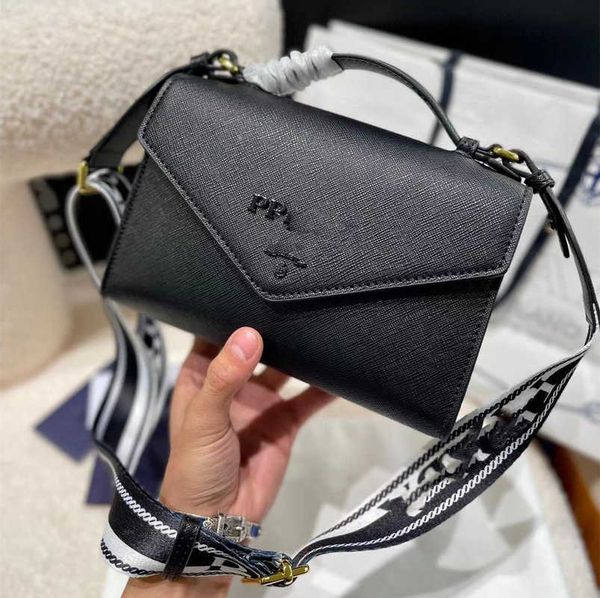 

luxury designer 2023 factory direct sales prad p's monochrome women's new messenger bag saffiano leather one shoulder handbag 1bd3