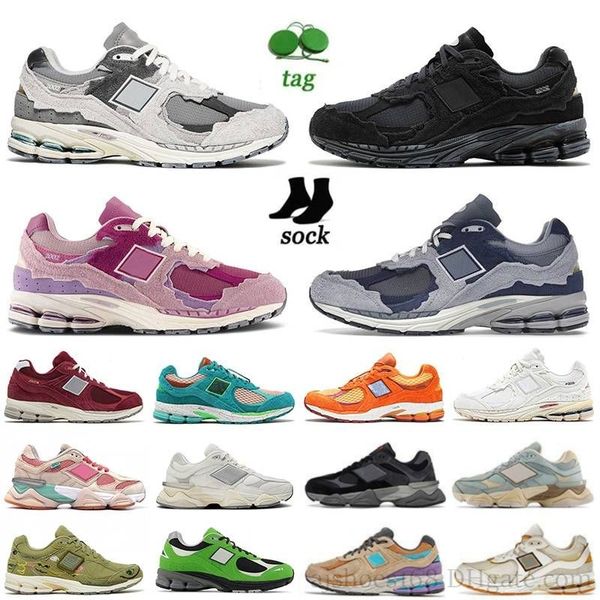 

new 2002r protection pack 9060 2002r running shoes designer for mens women pink phantom retro on sea salt 2002 r rain cloud casual shoes bal, Black