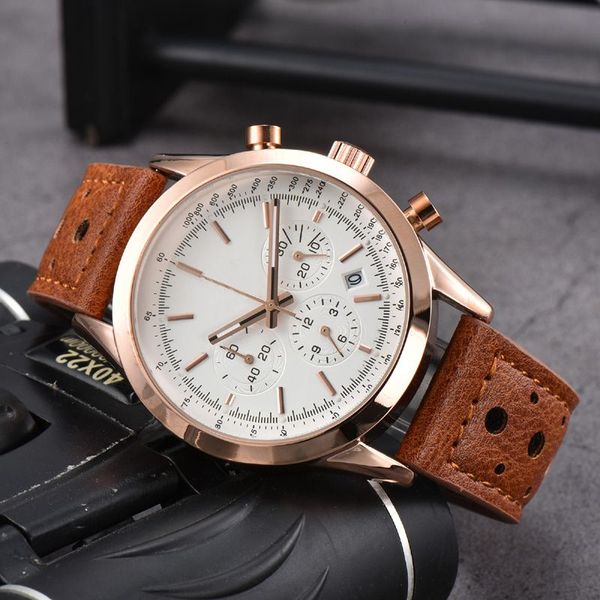 

2023 new mens watch quartz luxury navitimer b01 dial brand chronograph belt steel strap wristwatch a4, Slivery;golden