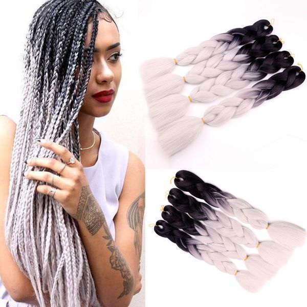 

blonde braiding hair synthetic hair for braiding braids hair extensions braid hair for twist hair braiding 24 inch j2, Black