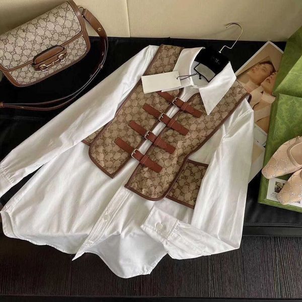 

luxury clothing women vests casual shirt two-piece designer vest jacquard embroidered shirts jacket womens suit 0028, Black;white