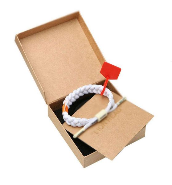 

fashion brand same little lion ow co branded shoelace woven bracelet7737065, Golden;silver