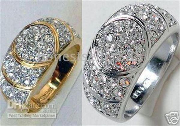 

2pc white yellow rings for men039s woman sz7 8 9 10241s018462957, Silver