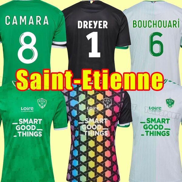 

2023 2024 as saint-etienne soccer jerseys maillot de foot 23 24 moukoudi boudebouz camara abi khazri aouchiche nordin neyou d.bouanga goalke, Black;yellow