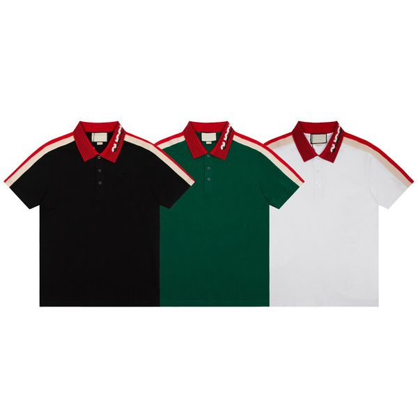 

men's t-shirt fashion designer cotton polo shirt lapel short sleeve shirts business men t-shirts large t-shirt size m--3xlcc, White;black
