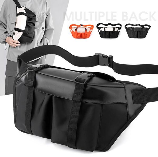 

waist bags men oxford large capacity two color patchwork hasp chest bag mix color
