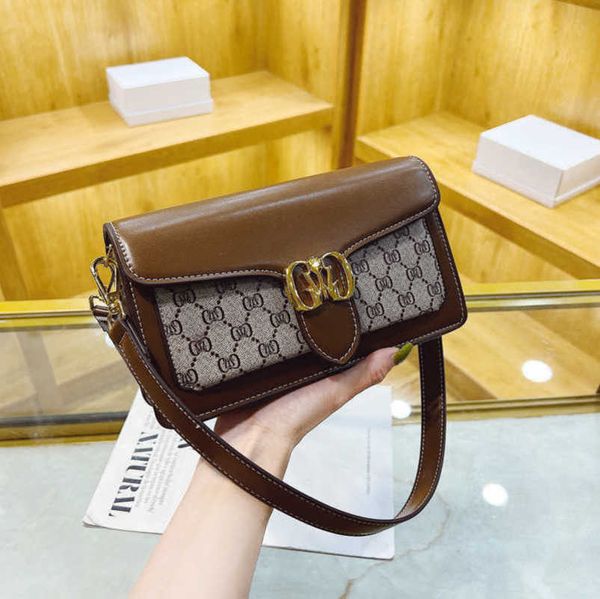 

2023 factory direct sales advanced old flower women's new print underarm versatile classic one shoulder small square bag