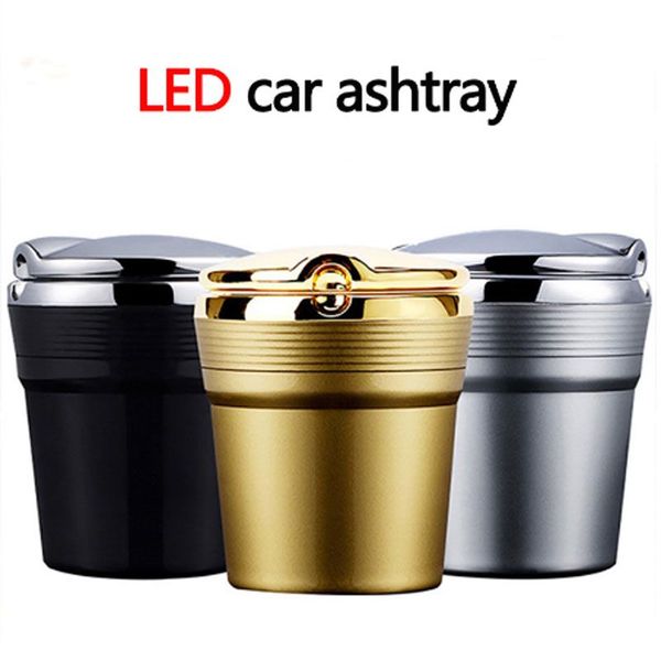 

universal car ashtray with led lights with cover creative personality covered inside the car multifunction car supplieszz