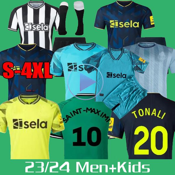 

xxxl 4xl bruno g. 23 24 newcastle third soccer jerseys isak nufc blue tonali away home joelinton trippier 2023 2024 football shirt maximin m, Black;yellow