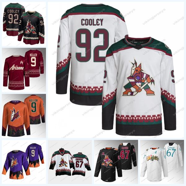 

coyotes 92 logan cooley jersey clayton keller lawson crouse nick bjugstad laurent dauphin barrett hayton jack mcbain ryan mcgregor nick schm, Black;red