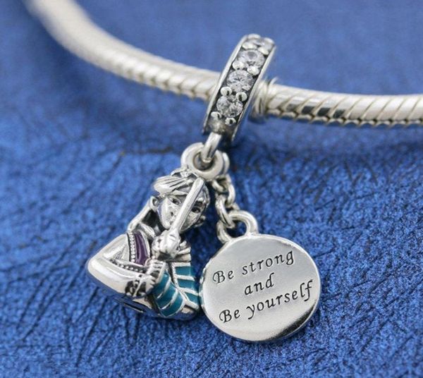

925 sterling silver cartoon character mulan dangle charm bead fits european p style jewelry charm bracelets9891791, Black
