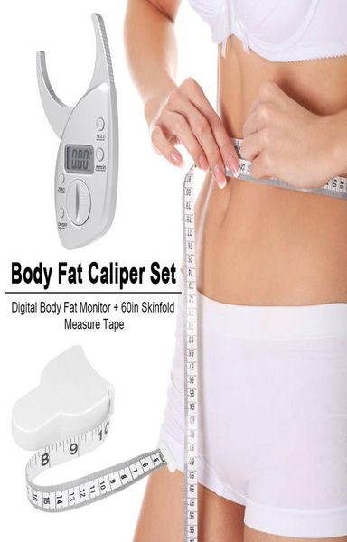 

digital body fat caliper set keep slim body fat monitor measurement tape 60in skinfold measure tape skin muscle tester health car7710675