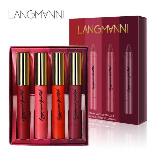 

langmanni four pack lipstick suit matte long lasting lipstick set moisturiz2795580