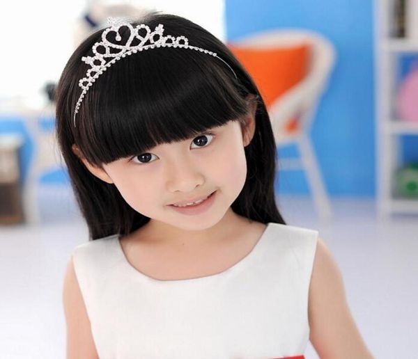 

bridal wedding hair accessories crystal rhinestone crown headband stunning crystal tiara wedding crown children tiaras headband gi8203855, Slivery;white