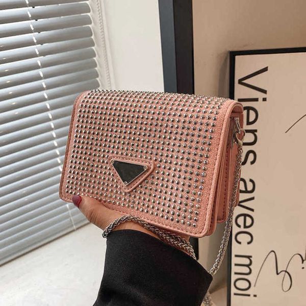 

luxury factory direct sales bright diamond women's 2023 new chain small square bag street trend one shoulder diagonal cross fashion ver