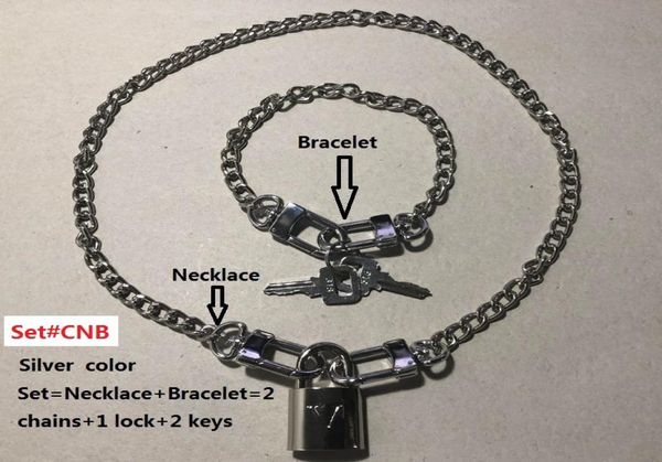 

classic lock custommade setcnb 1 set necklacebracelet this link is not sold separately 1097342, Golden;silver
