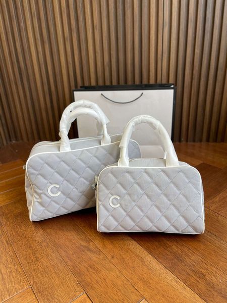 

fashion designer bag vintage medieval grey canvas lingge sports handbag 2023 new fiess high capacity bowling bag
