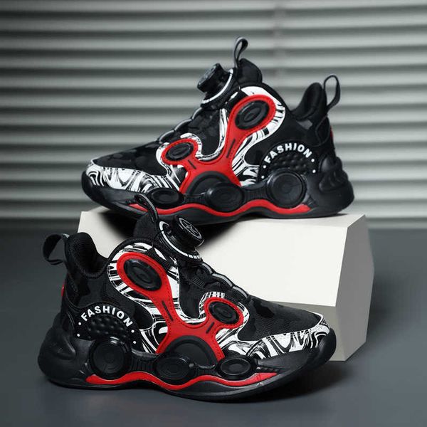 

fashion boys basketball shoes kids casual sneakers leather sports trainers for children blue black red color