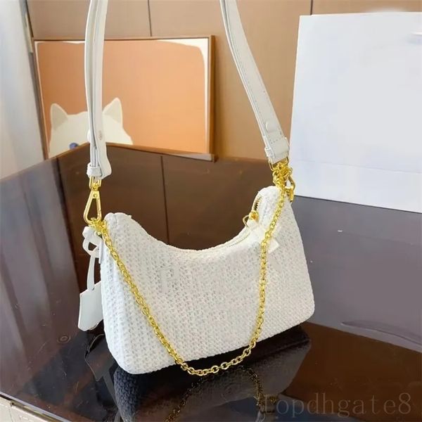 

summer designer crossbody bag straw luxury bag for women fashion decorative popular borse trendy black brown womens wallet big capacity hobo