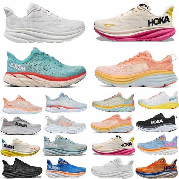 

clifton bondi running shoes hokas sneakers carbon triple black people men women designer trainers lifestyle shock absorption