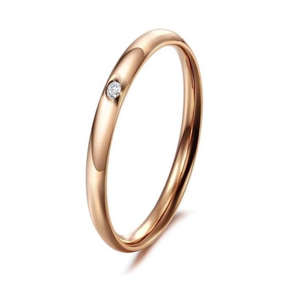 

south korea edition of the new jewelry exquisite crystal diamond smooth titanium steel rings for women3556503, Silver