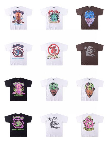 

mens t shirts women luxurys designers shirt fashion hellstar studios rodman green tee men casual short sleeves street designer top, White;black