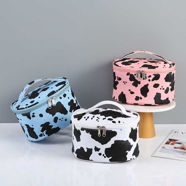 

cosmetic bags cases cow print pu makeup bag ins style travel wash skincare storage portable outdoor cosmetics 230704