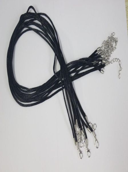

50pcs 2mm black satin silk necklace pendant cord 1830 inches self handmade3177358, Silver