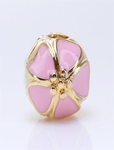 

cherry blossom beads charms whole s925 sterling silver fits for style charms bracelets 311g5305704, Bronze;silver