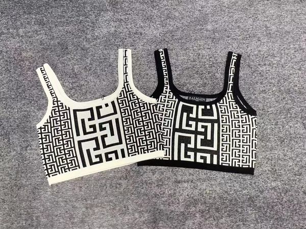 

2023 luxury fashion women's tanks summer knitting lady women's spaghetti strap tanks sleeveless casual tank, White