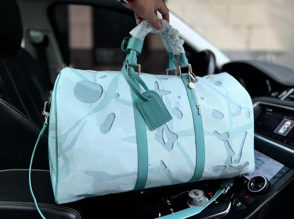 

deluxe graffiti keepall bandouliere 50 monogrames travel bags 5a light green ink dripping duffle luggage tote bag shoulder bag handbag 22570