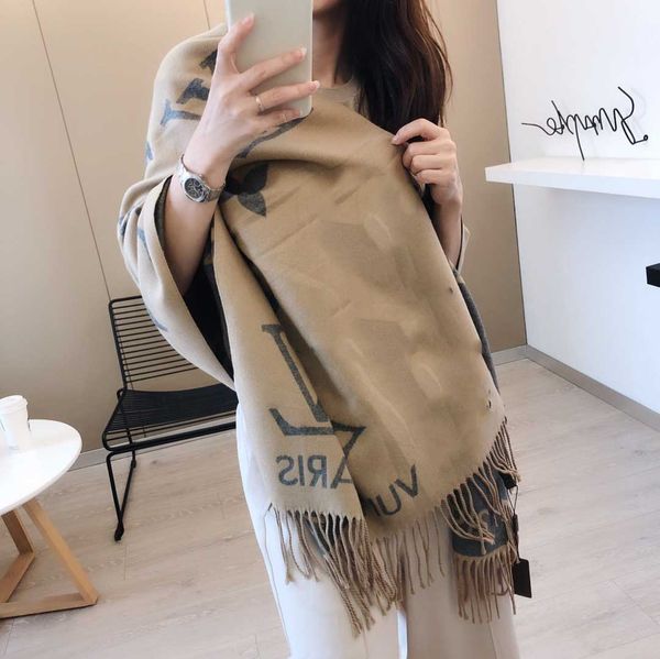 

designer scarf cashmere scarf letter printed scarves soft touch warm wraps with tags autumn winter long shawls, Blue;gray