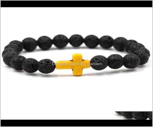 

beaded strands drop delivery 2021 black lava stone beads charm bracelet essential oil per diffuser bracelets women yoga jewelry ps0837195642
