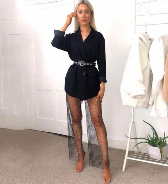 

women's pants & capris women fashion solid rhine full pant fishnet plaid see through cover up glitter crystal celebrity xury2521521, Black;white