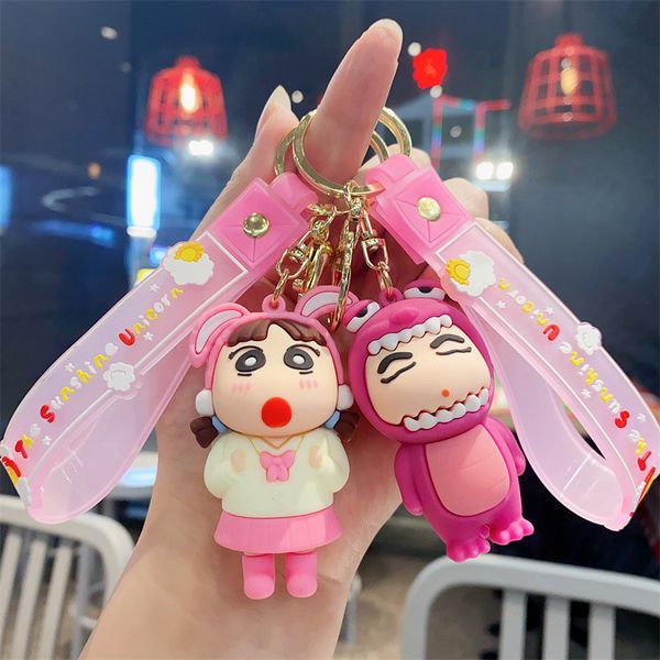 

fashion blogger designer jewelry cartoon cute little new silicone keychain couple bag pendant mobile phone keychains lanyards keyrings whole, Slivery;golden