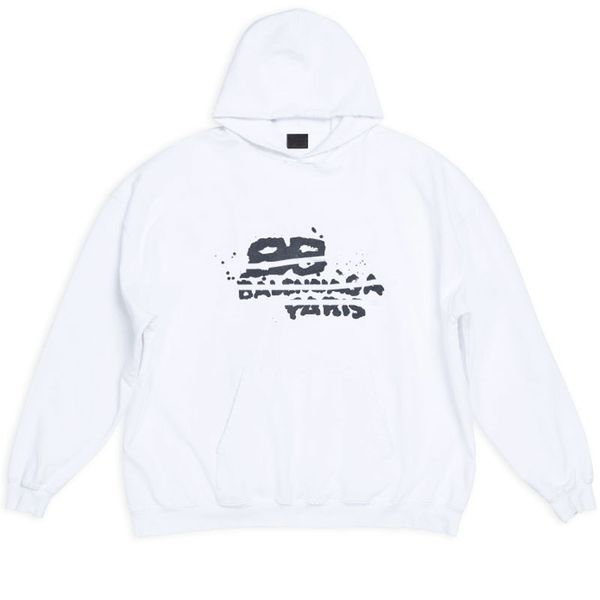 

23ss spring autumn new mens and womens hand drawn icon hoodie large fit in black curly fleece loose couple fashionable zip hoodie retro stre