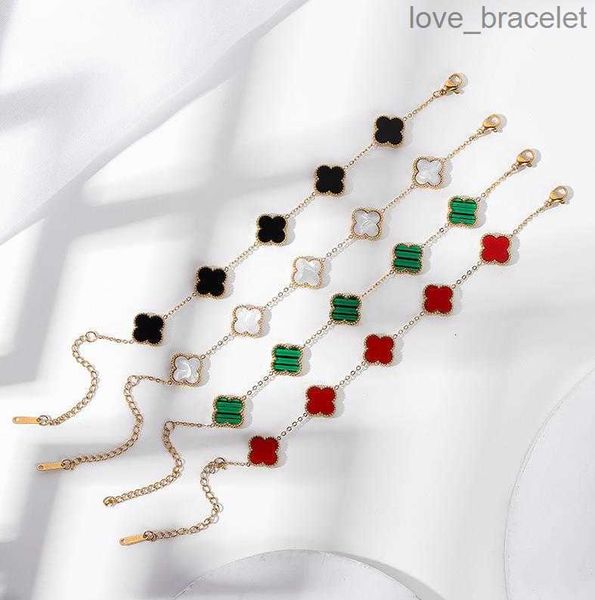 

charm designer bracelet fashion vintage 5 motifs bracelets clover leaf necklace luxury design wedding jewelry van 4/four flower gifts, Black