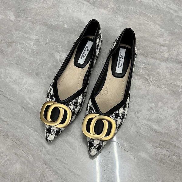 

dress shoes metal pointed toe roman shoes women comfortable fabric flats shoes 2023 spring summer new style elegant ballerina casual loafers, Black
