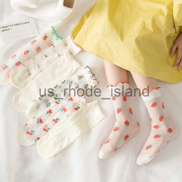 

kids summer thin silk girls cute cartoon fruit flowers children kids baby casual fashion princess teenager student x0727, Pink;yellow