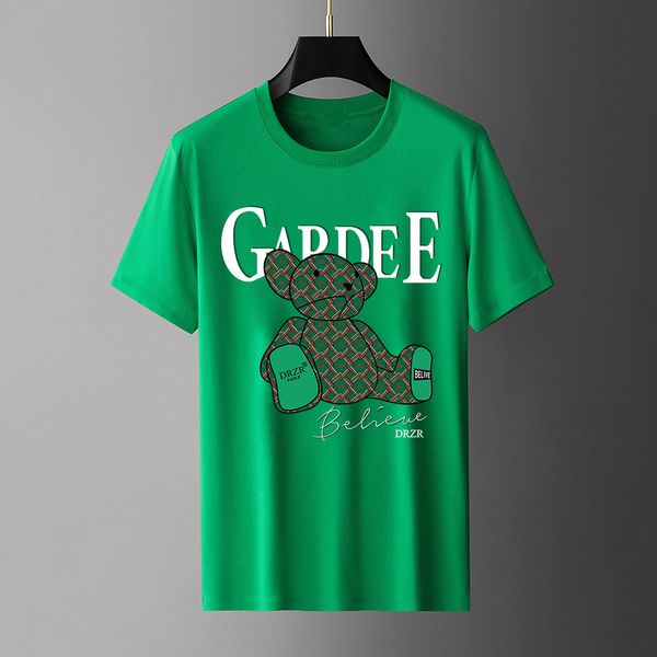 

2023 summer geometric letter print men's casual t-shirts crew neck short-sleeve breathable fashion men's tees fb080, White;black
